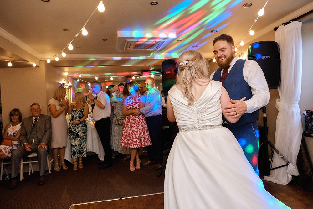 Colourful first dance at a wedding at Whitley Hall in Sheffield